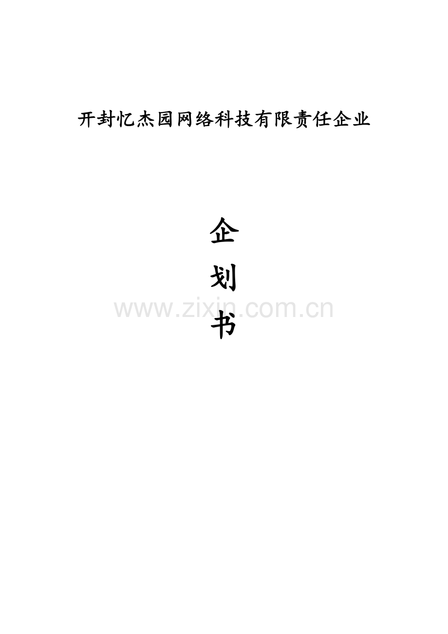 网络科技有限责任公司企划书.doc_第1页