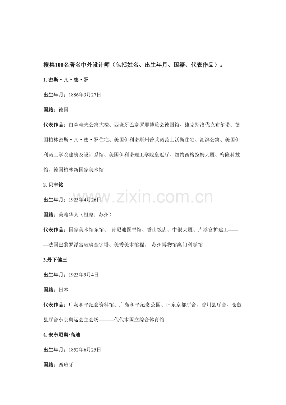 外建筑师及作品表.doc_第1页