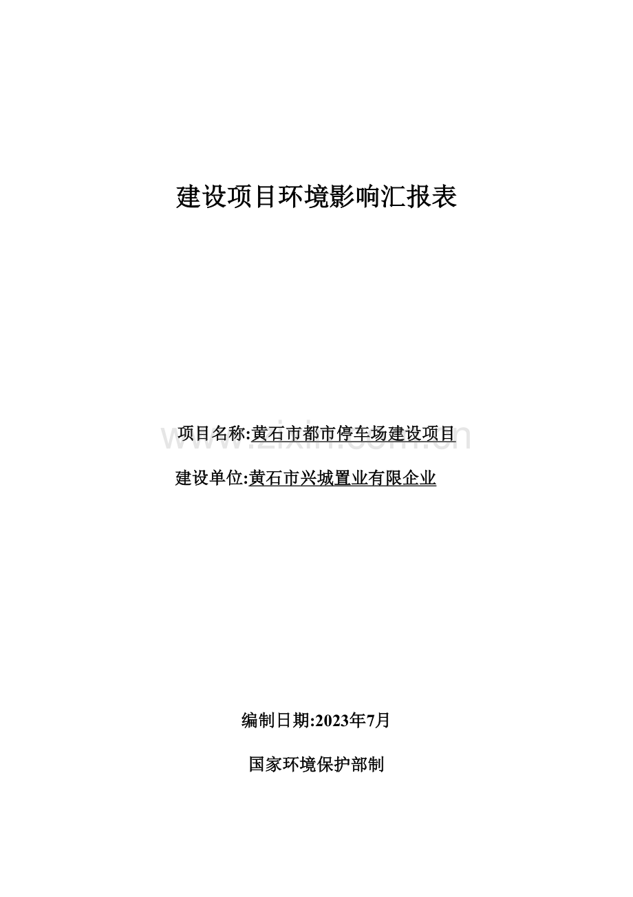 停车场建设项目建设项目环境影响报告表.doc_第1页