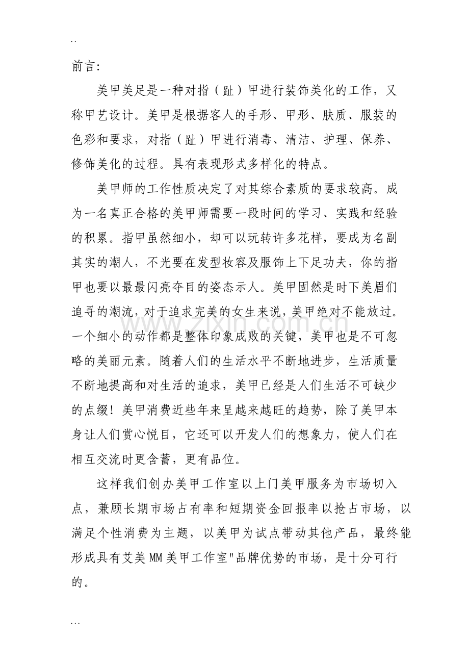 美甲店项目商业计划书.pdf_第2页