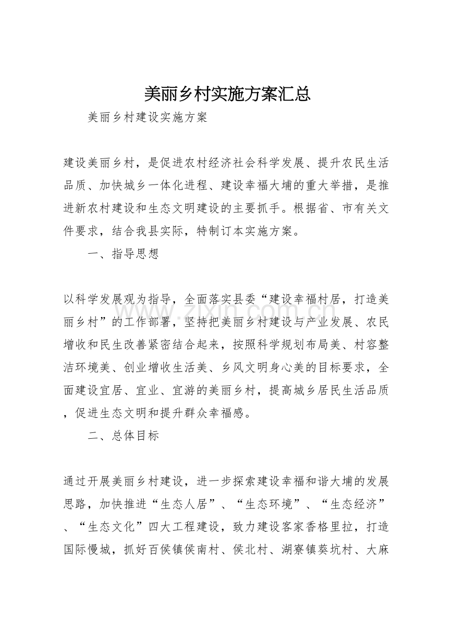 美丽乡村实施方案汇总.doc_第1页