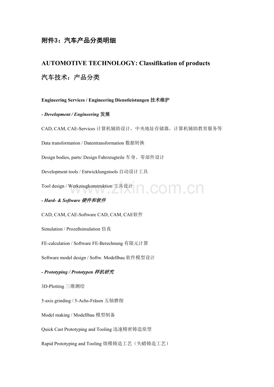 汽车技术产品分类.doc_第1页