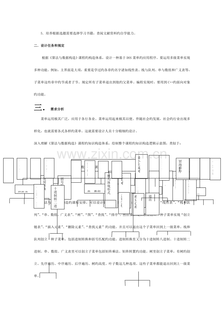 数据结构课程设计报告-含菜单模板.doc_第2页