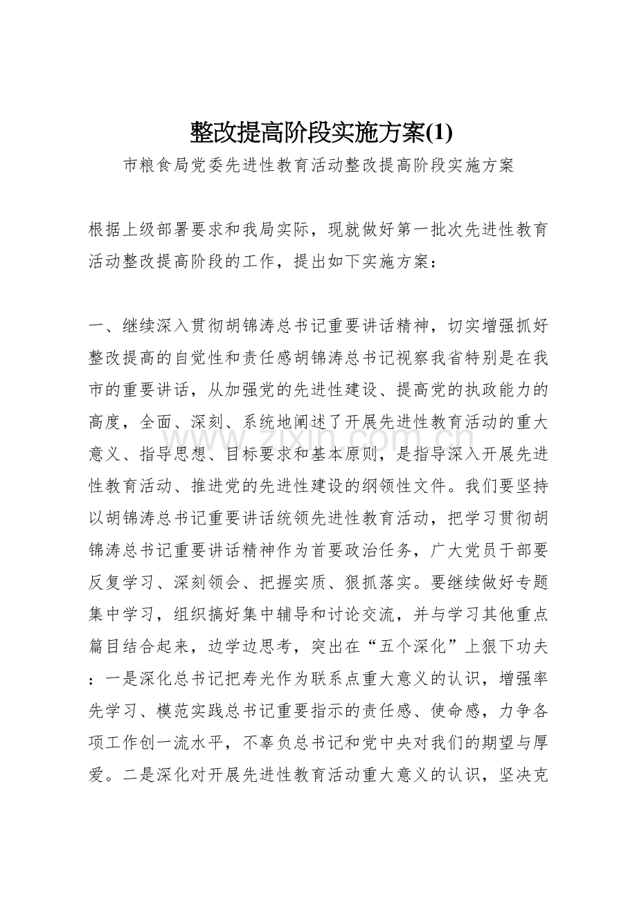 整改提高阶段实施方案.doc_第1页