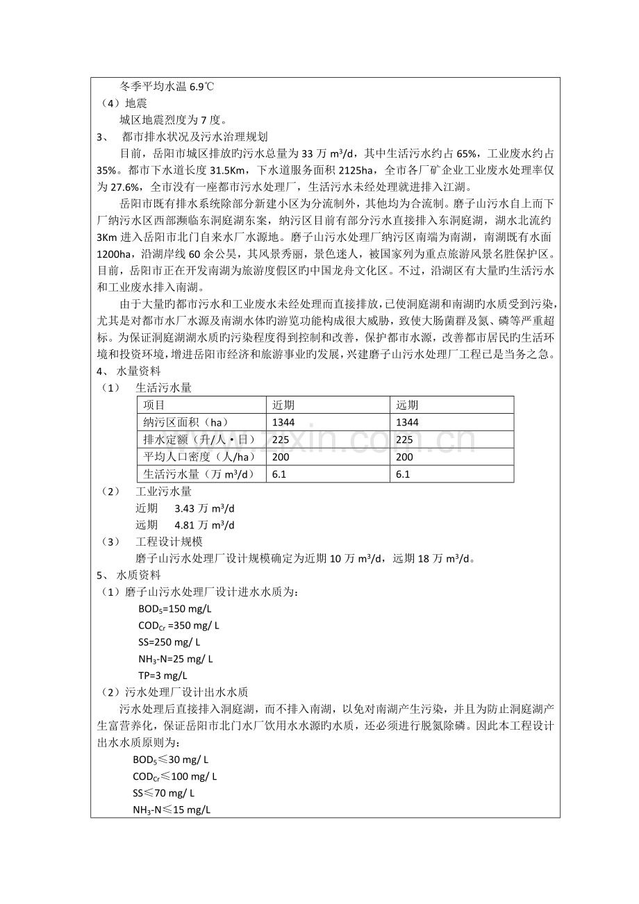 岳阳市磨子山污水处理厂扩大初步设计.doc_第3页