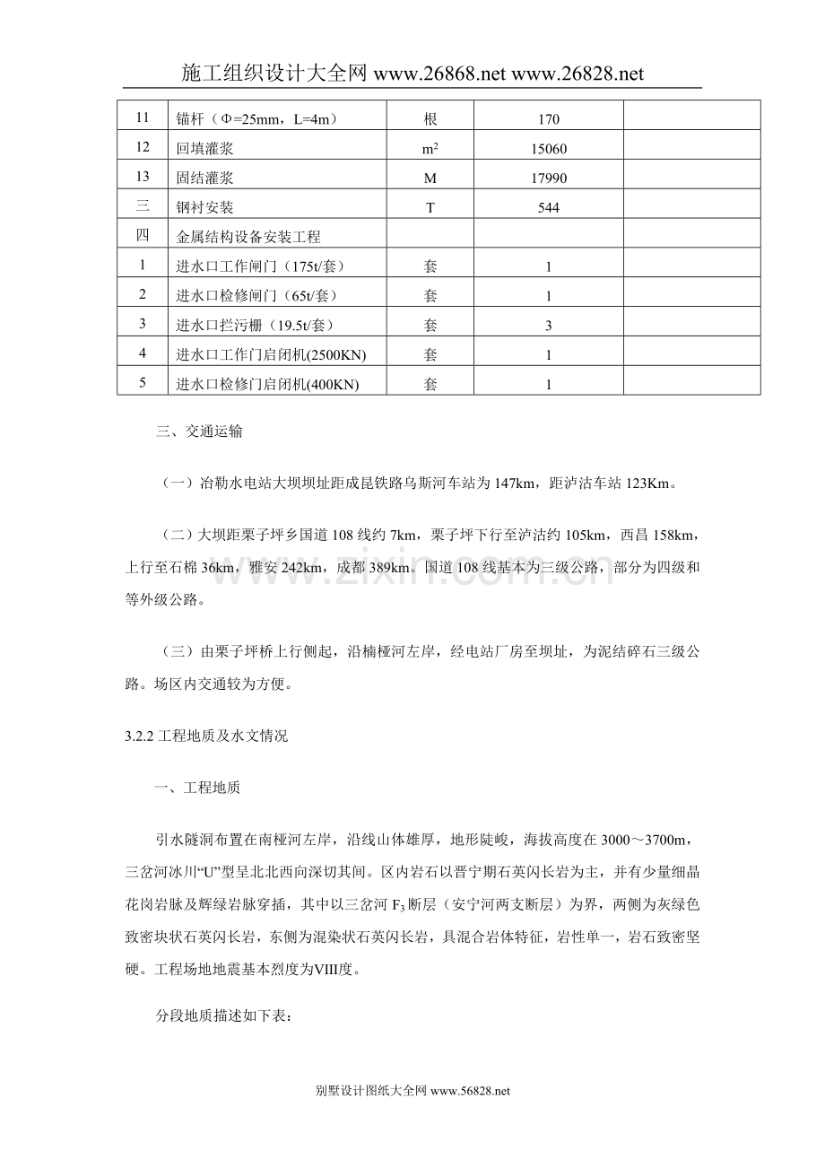 引水隧洞隧道施工组织设计.doc_第3页