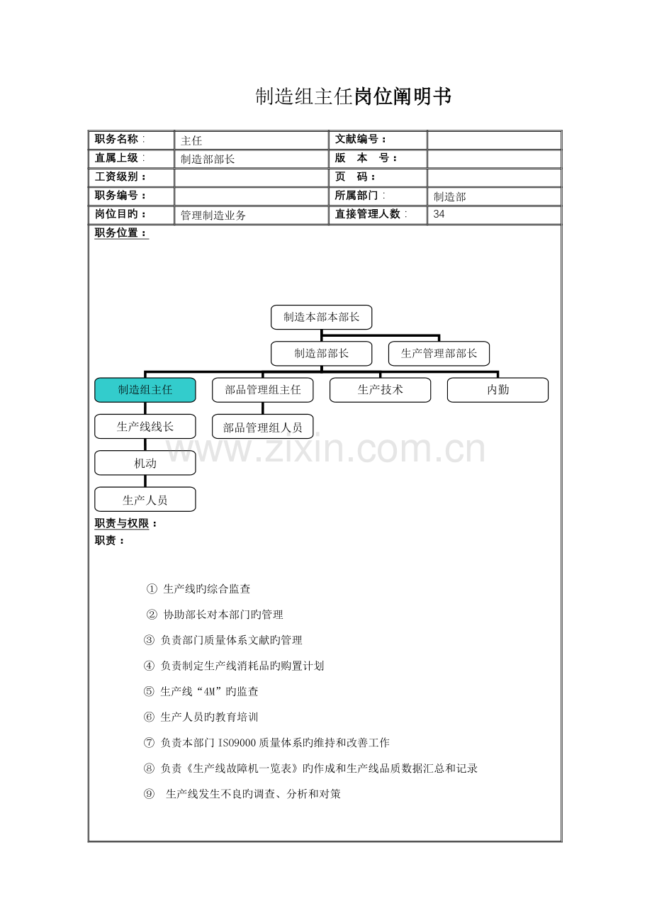 制造组主任岗位说明书.doc_第2页