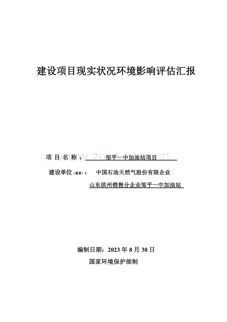 加油站项目建设项目现状环境影响评估报告.doc_第1页