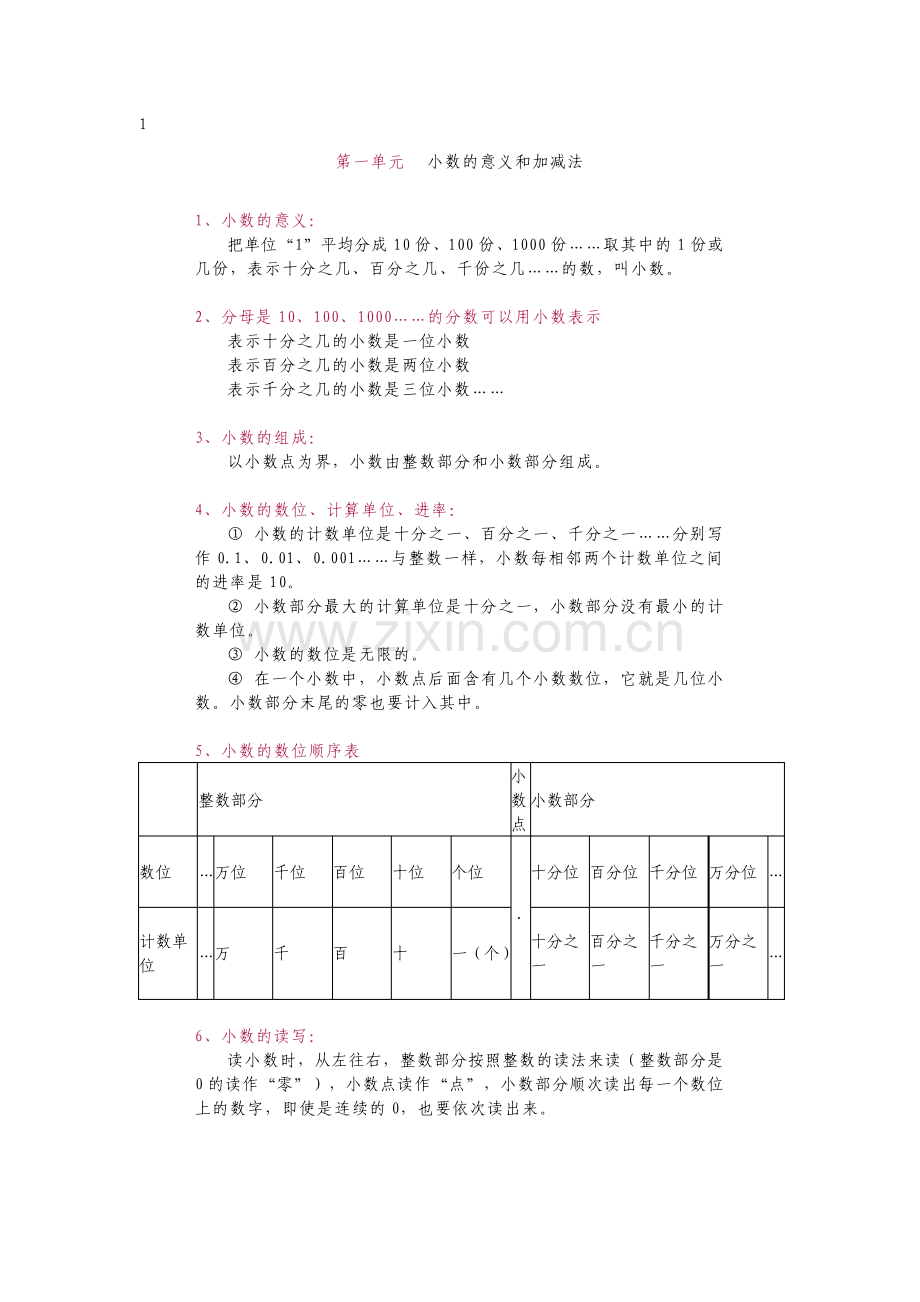 北师大版四年级下册数学知识要点归纳.pdf_第1页