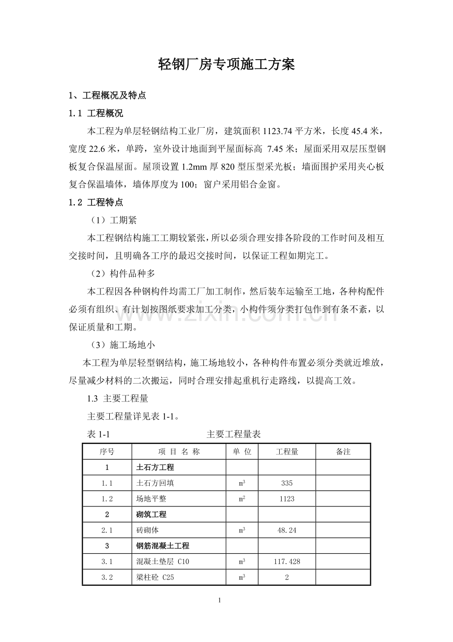 钢结构厂房(轻钢厂房)专项施工方案.doc_第2页