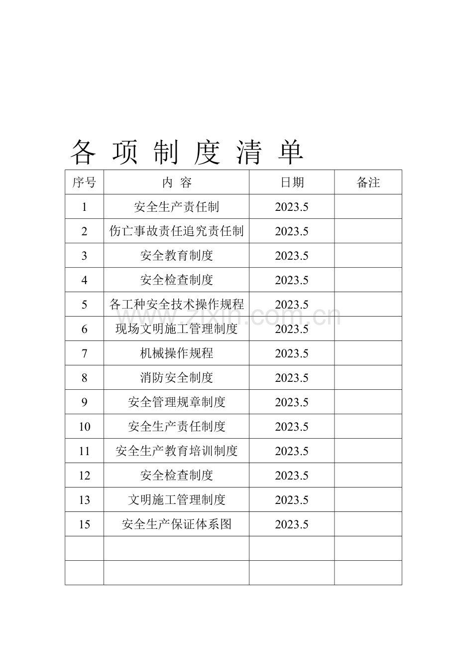 各项制度清单.doc_第1页