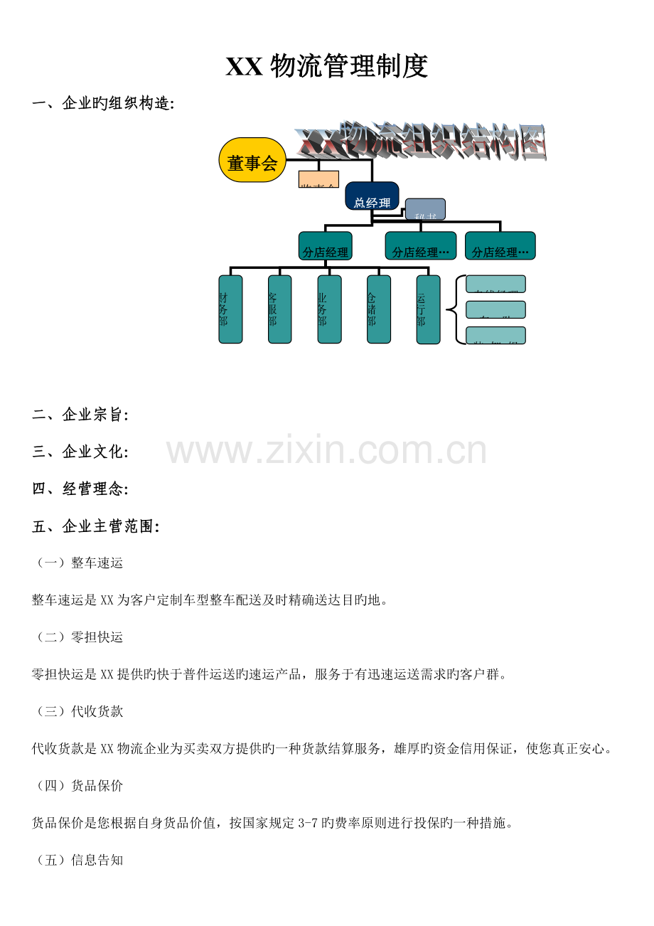 物流公司制度模板.doc_第1页