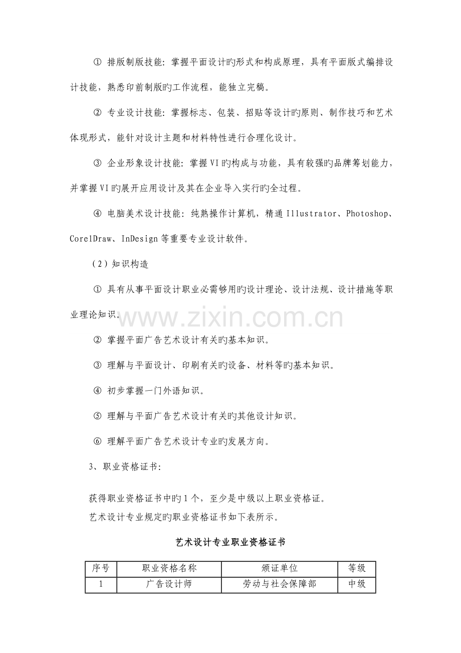 艺术设计平面设计专业人才培养方案DOC.doc_第3页