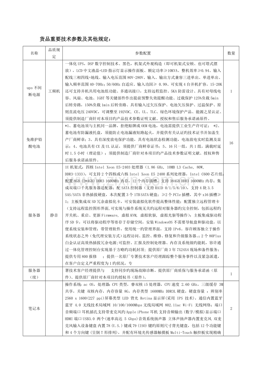 货物主要技术参数和其他要求.doc_第1页