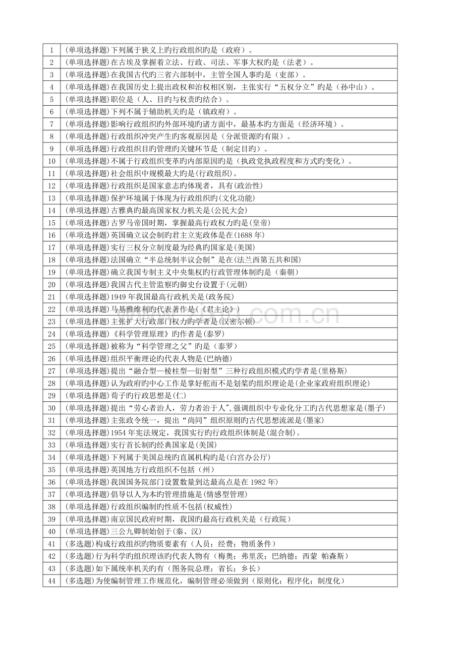 2023年电大职业技能实训行政组织学.doc_第1页