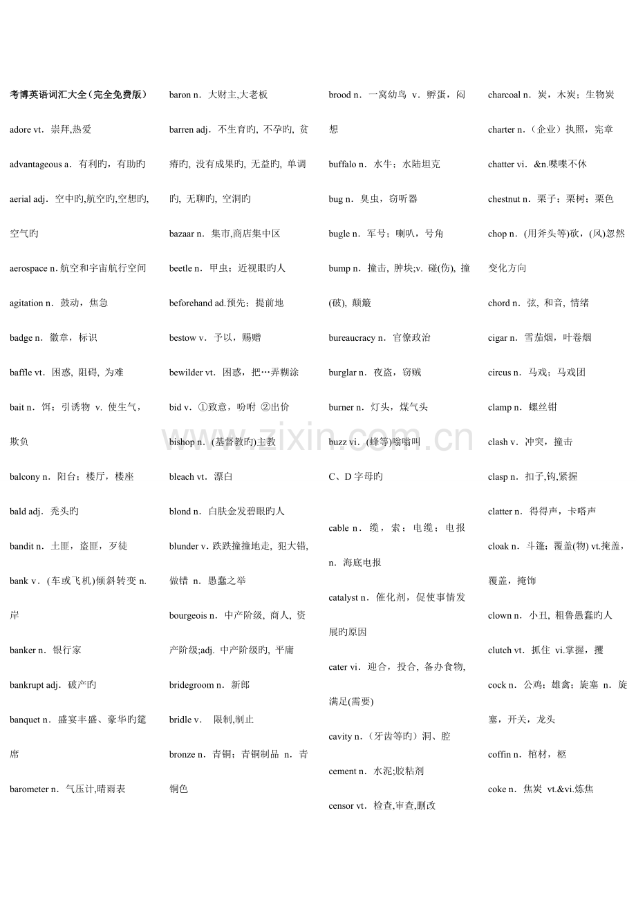 2023年考博英语词汇大全完全免费版.doc_第1页