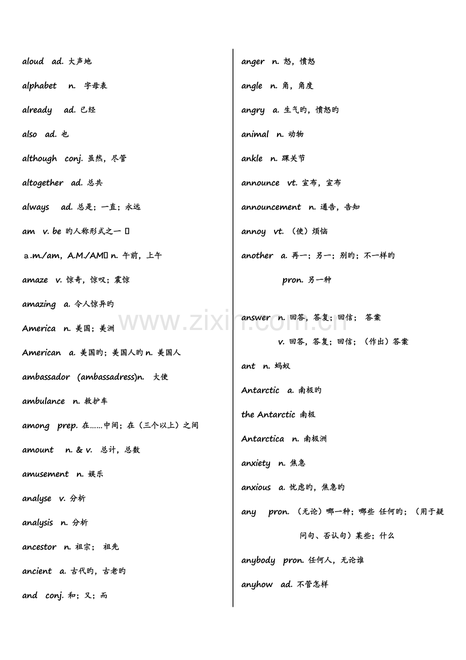 2023年河南省普通高中学业水平考试英语词汇表新版.doc_第3页