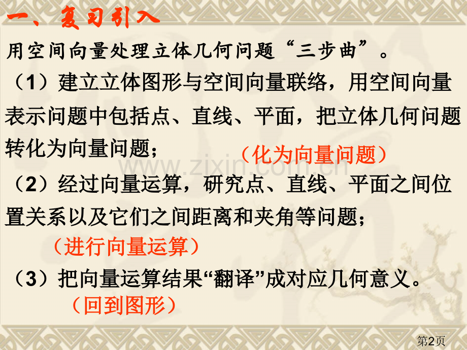 3.2.2立体几何中的向量方法二空间距离问题-数学选修2-1省名师优质课赛课获奖课件市赛课一等奖课件.ppt_第2页