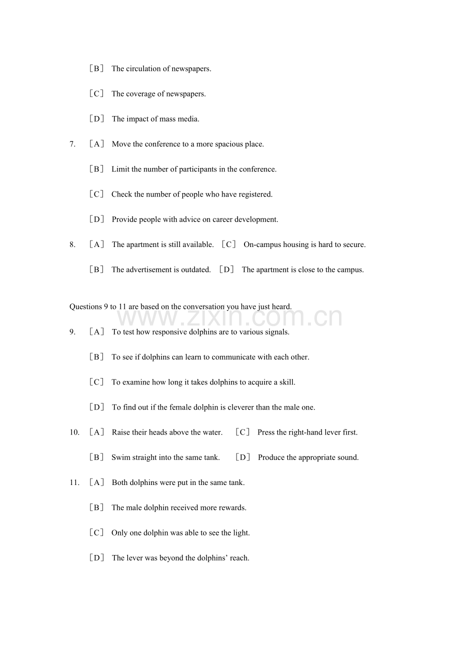 2023年大学英语六级考试真题答案资料.doc_第3页