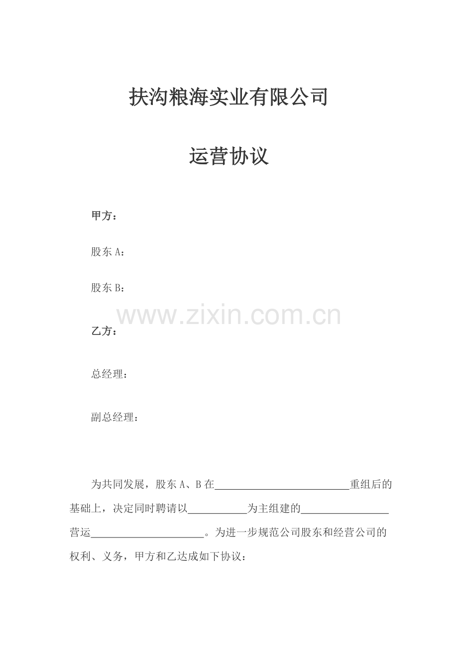 公司运营合同.doc_第1页