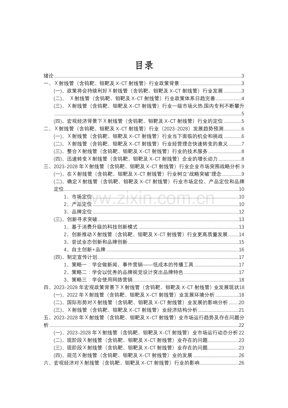 2023年X射线管(含钨靶、钼靶及X-CT射线管)行业市场突围建议及需求分析报告.doc_第2页