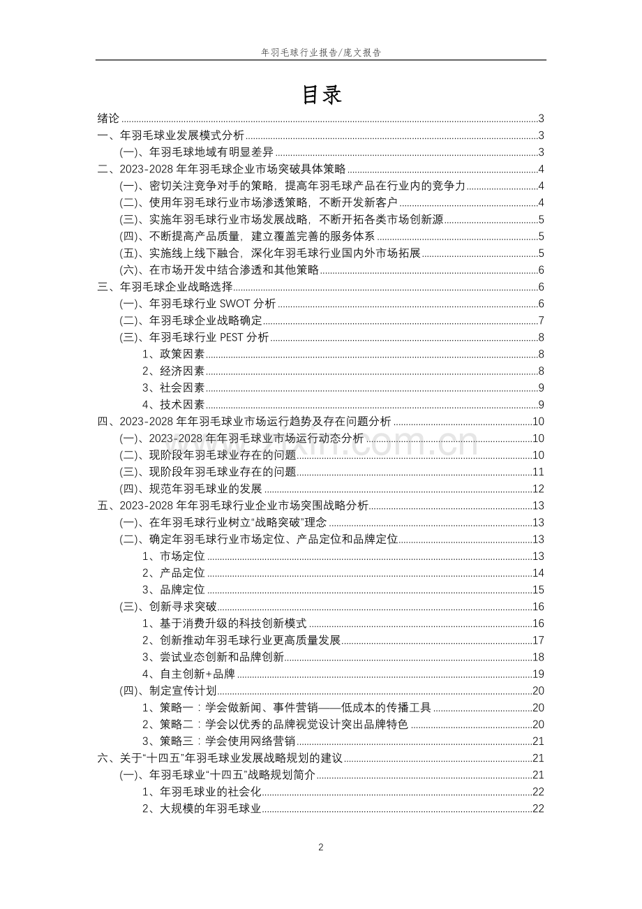 2023年年羽毛球行业分析报告及未来五至十年行业发展报告.docx_第2页