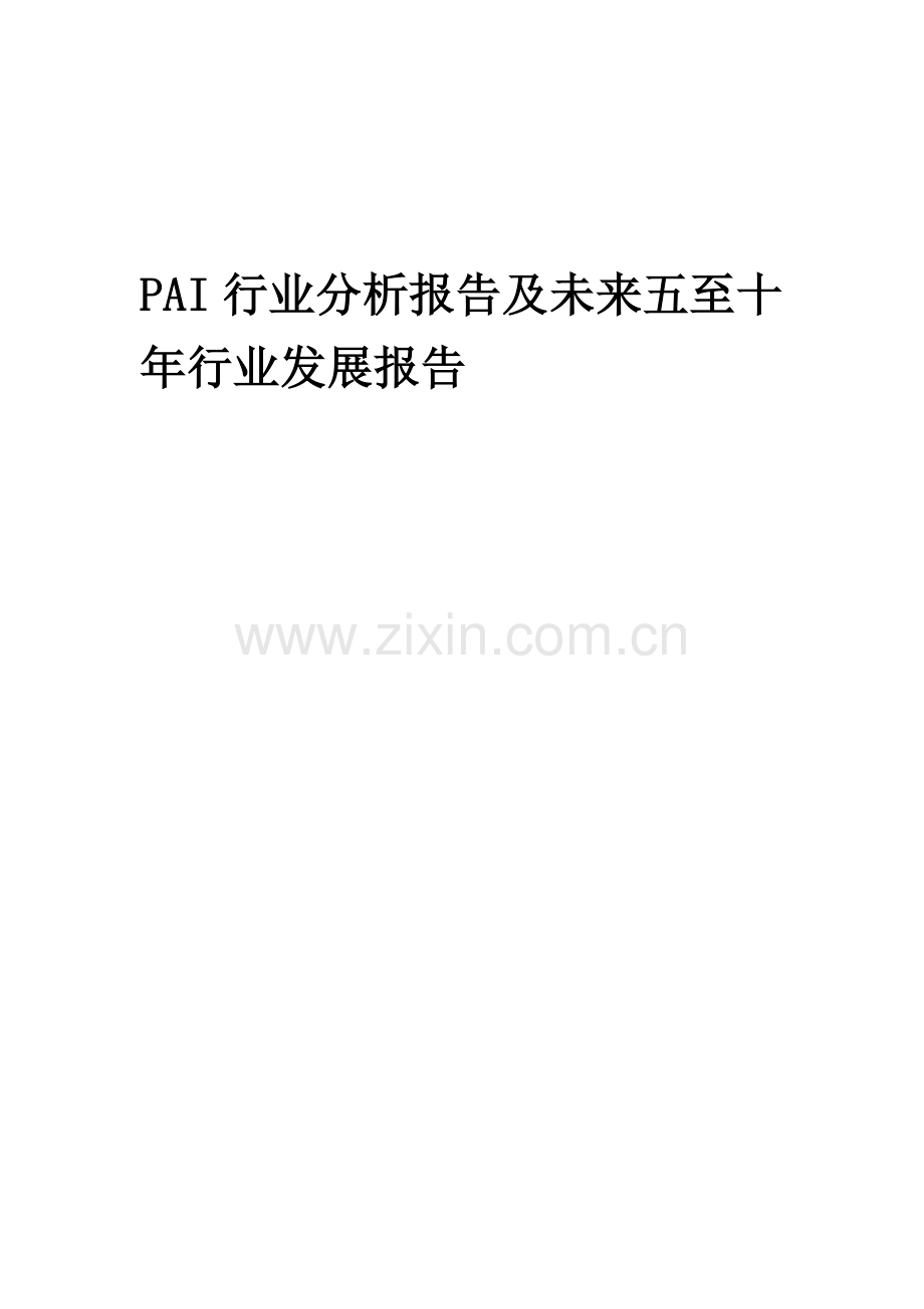 2023年PAI行业分析报告及未来五至十年行业发展报告.docx_第1页