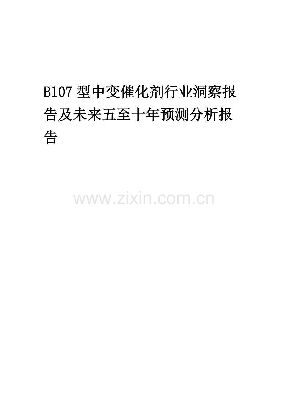 2023年B107型中变催化剂行业洞察报告及未来五至十年预测分析报告.docx_第1页