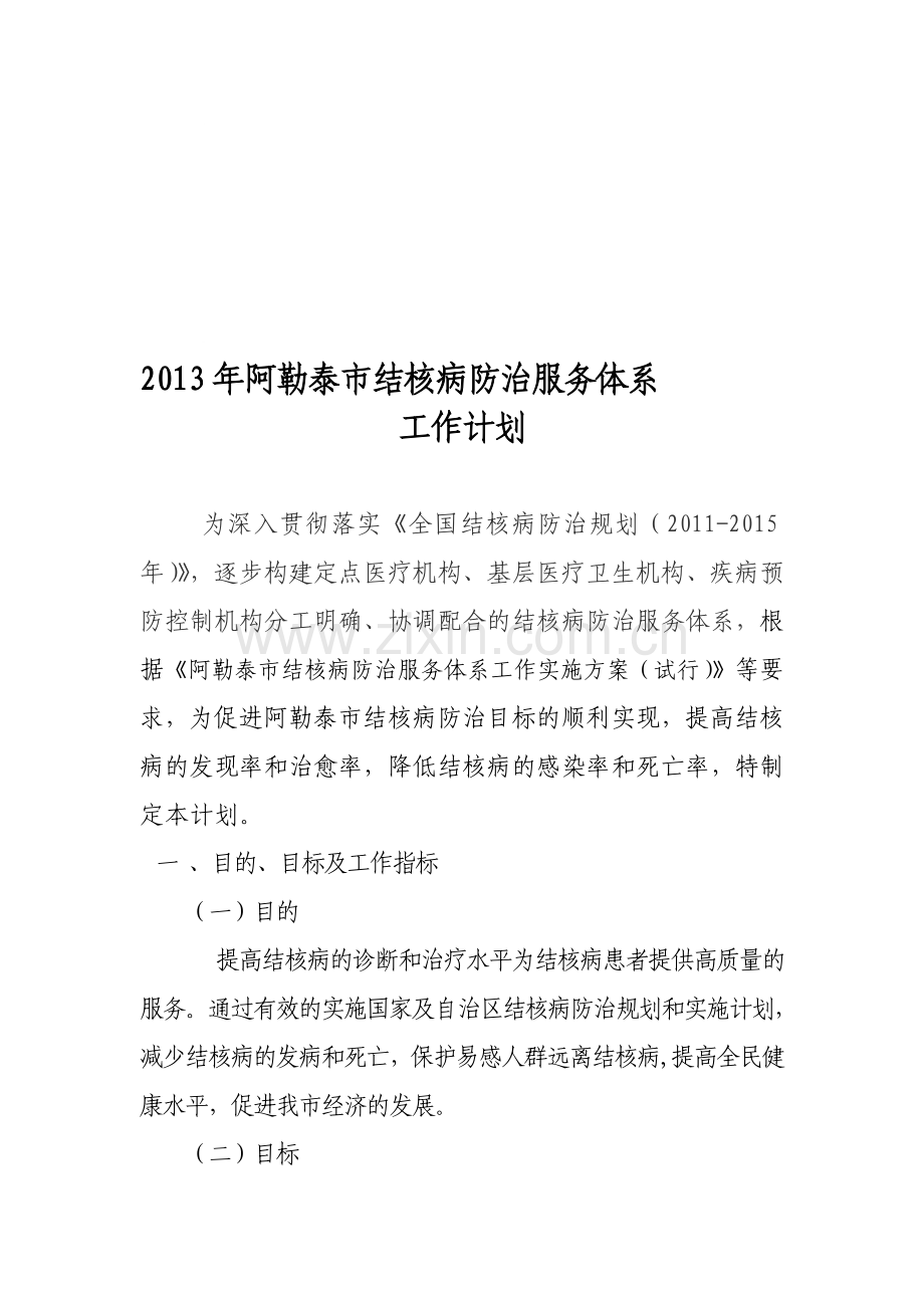 2013年结核病防治服务体系工作计划Microsoft-Word-文档.doc_第1页