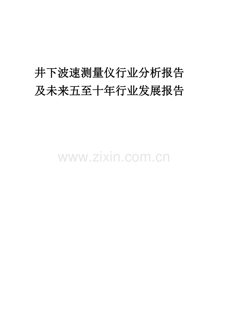 2023年井下波速测量仪行业分析报告及未来五至十年行业发展报告.docx_第1页