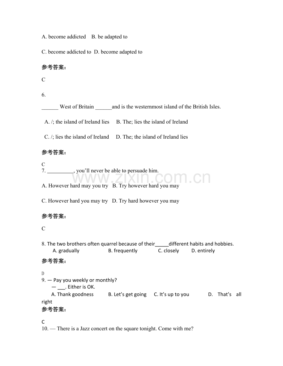 2021年广东省湛江市雷州国营林业局中学高二英语期末试卷含解析.docx_第2页