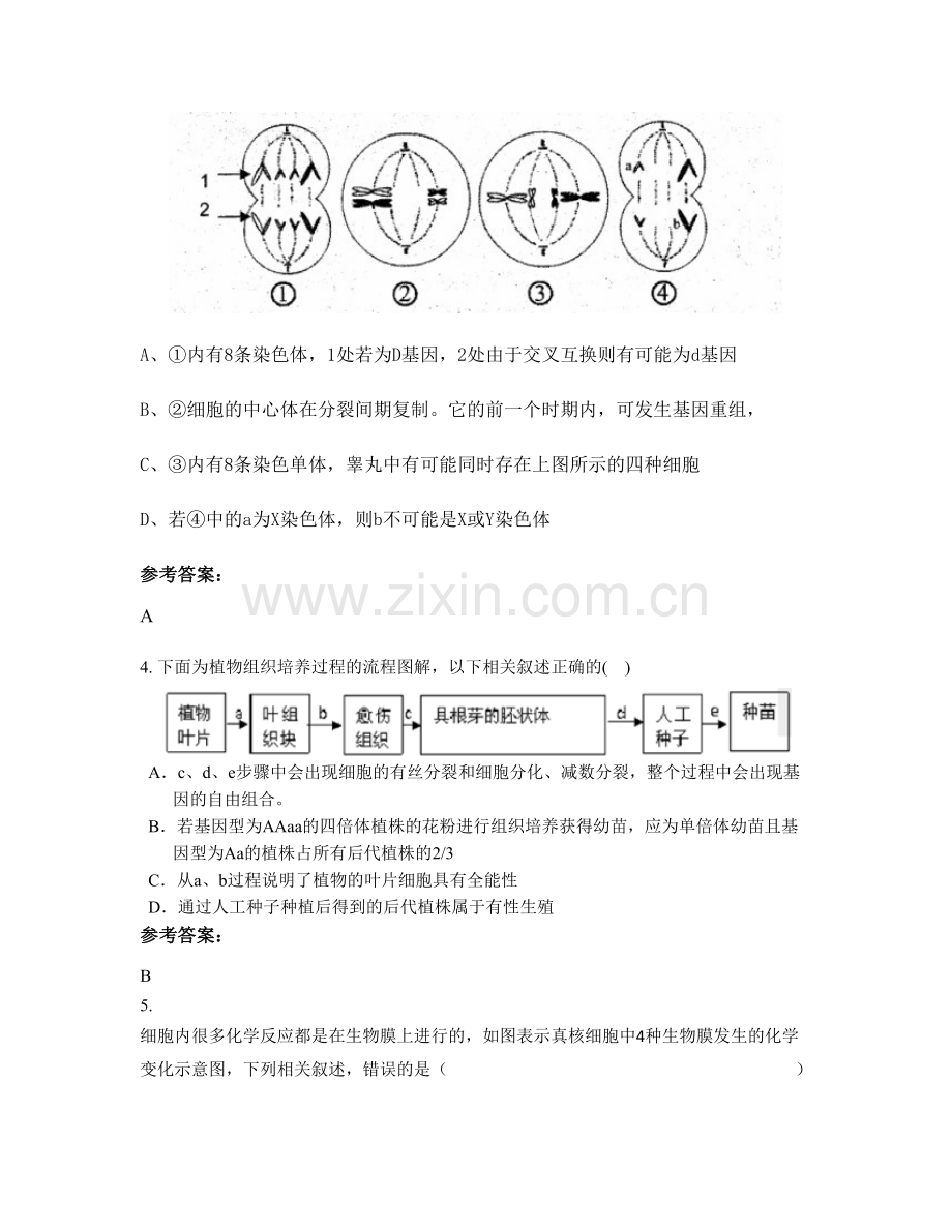 安徽省宿州市体育职业中学高二生物模拟试卷含解析.docx_第2页