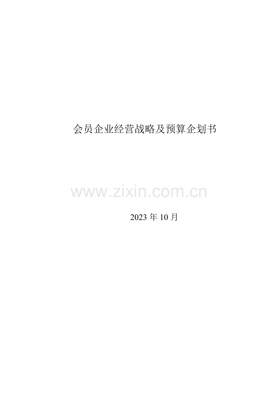 会员公司总体战略及经营预算.doc_第1页