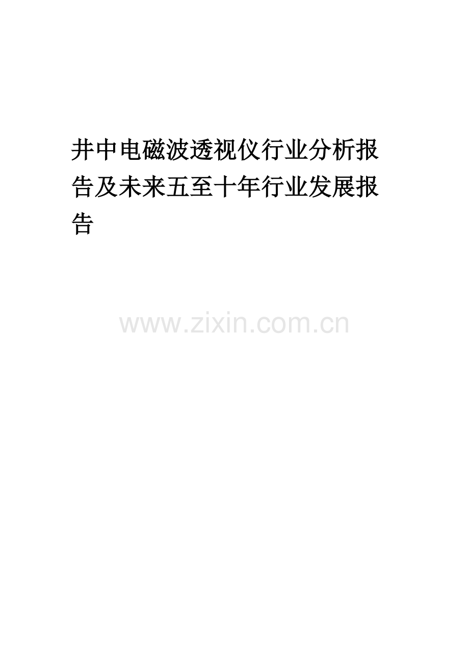 2023年井中电磁波透视仪行业分析报告及未来五至十年行业发展报告.docx_第1页