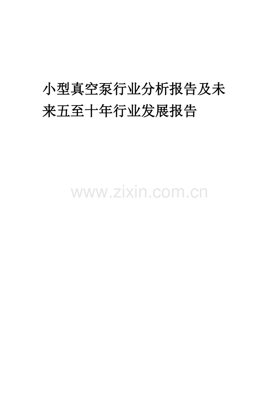 2023年小型真空泵行业分析报告及未来五至十年行业发展报告.doc_第1页