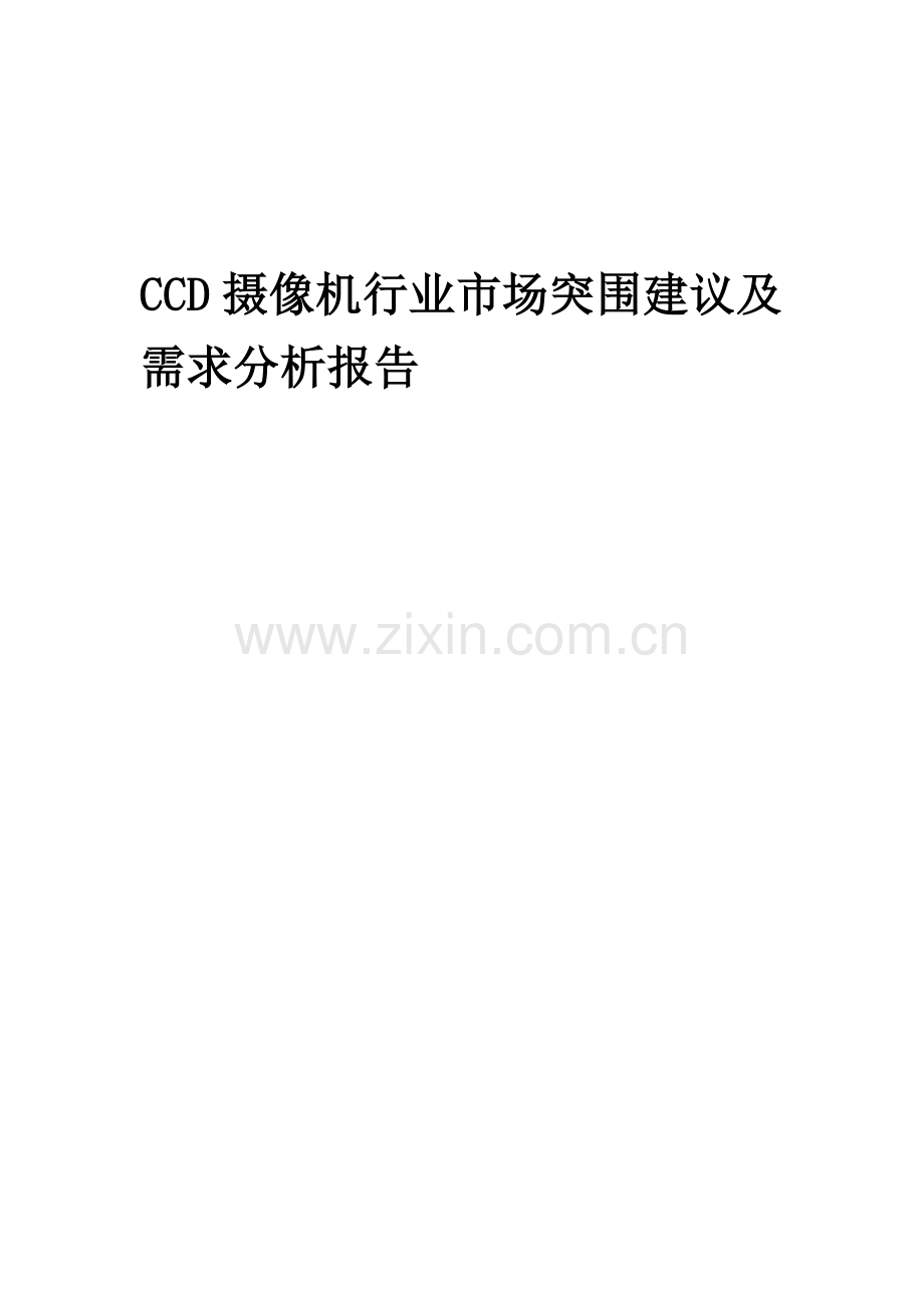 2023年CCD摄像机行业市场突围建议及需求分析报告.docx_第1页