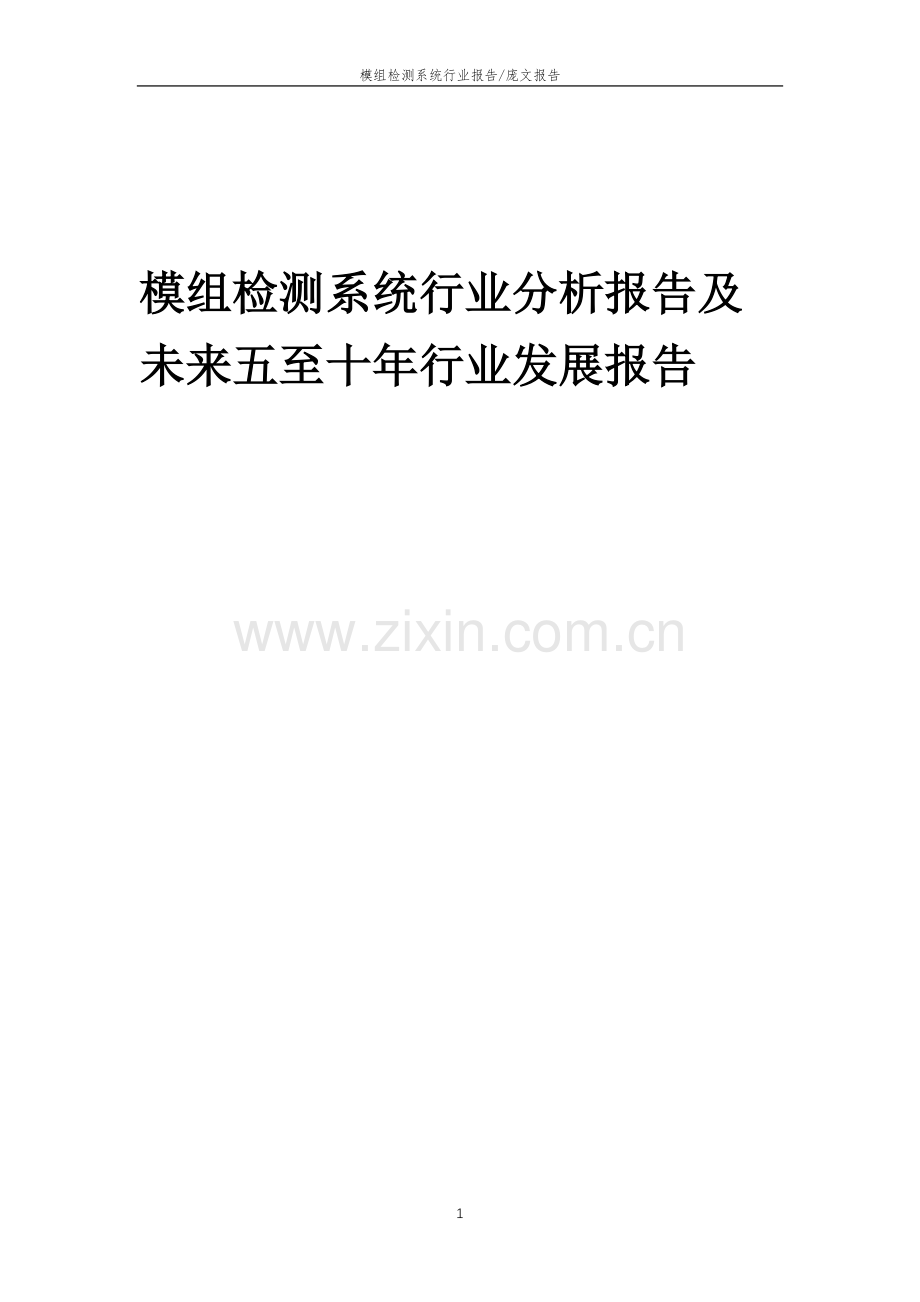 2023年模组检测系统行业分析报告及未来五至十年行业发展报告.docx_第1页