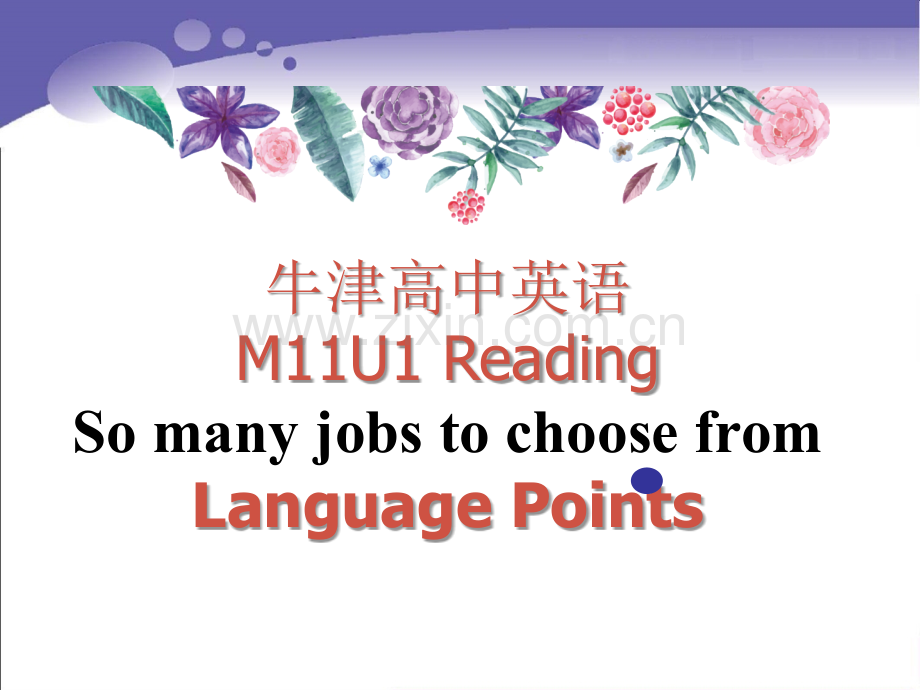 牛津高中英语M11U1ReadingSomanyjobstochoosefromLanguagePoints.pptx_第1页