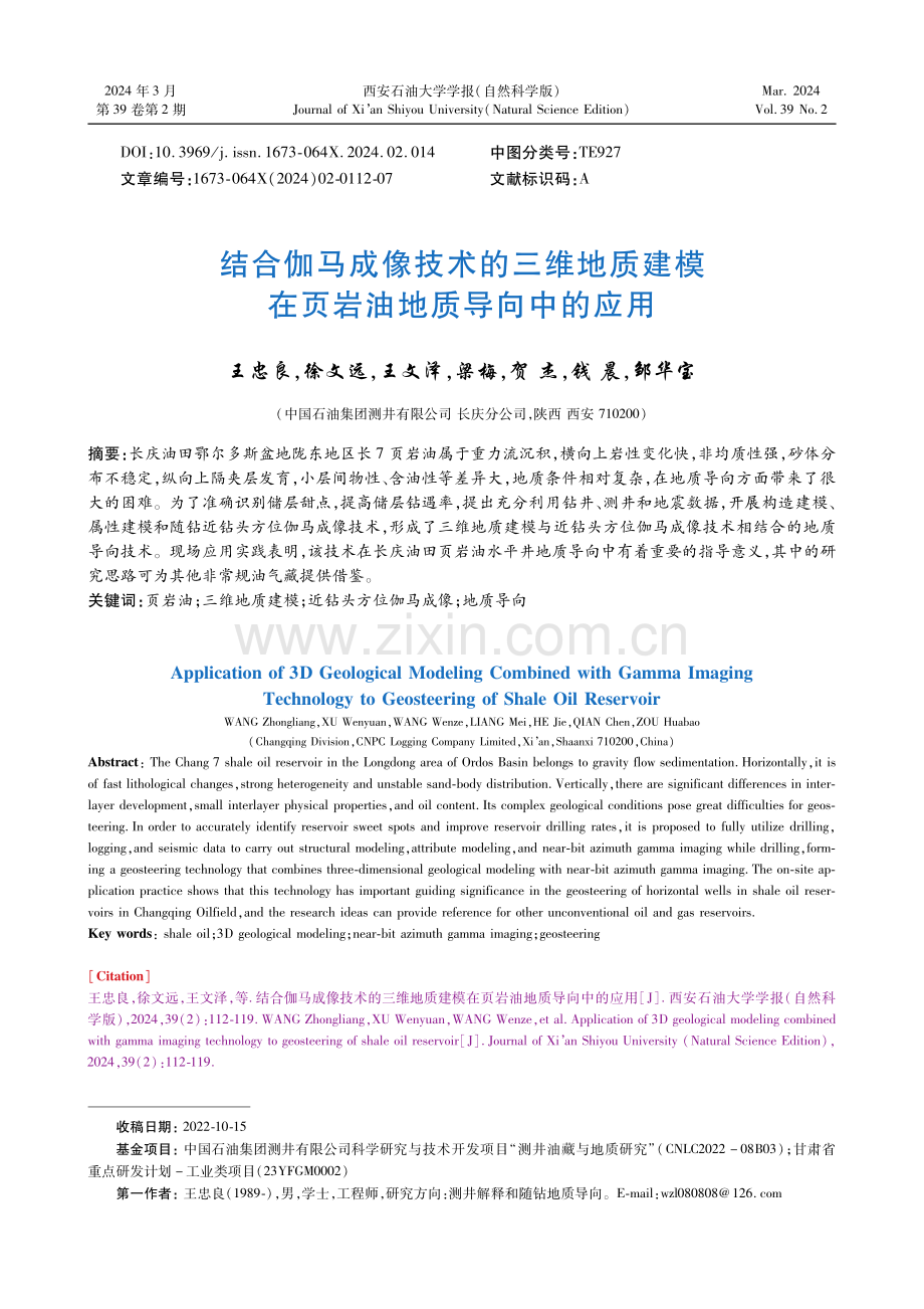 结合伽马成像技术的三维地质建模在页岩油地质导向中的应用.pdf_第1页