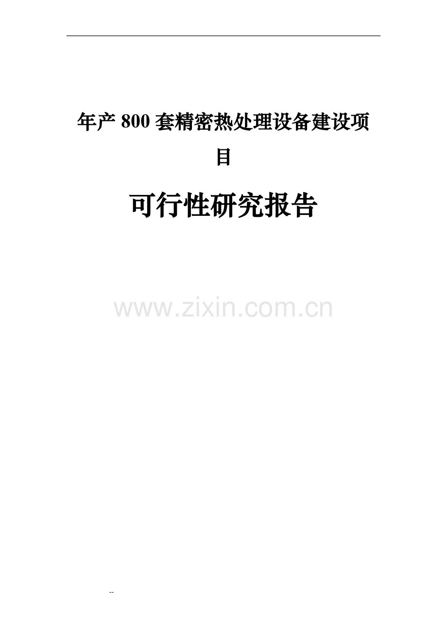 年产800套精密热处理设备建设项目可研报告.doc_第1页