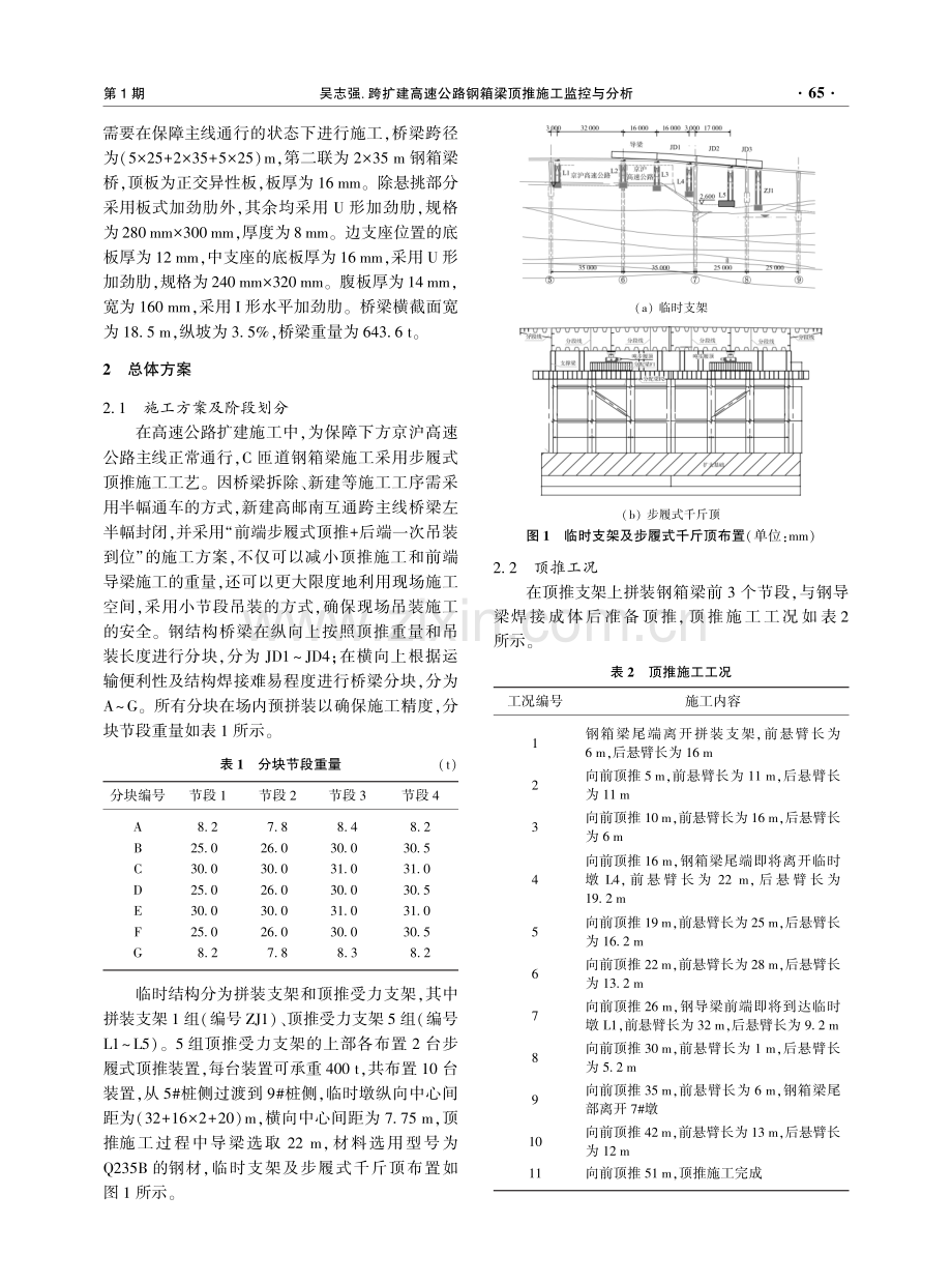 跨扩建高速公路钢箱梁顶推施工监控与分析.pdf_第2页