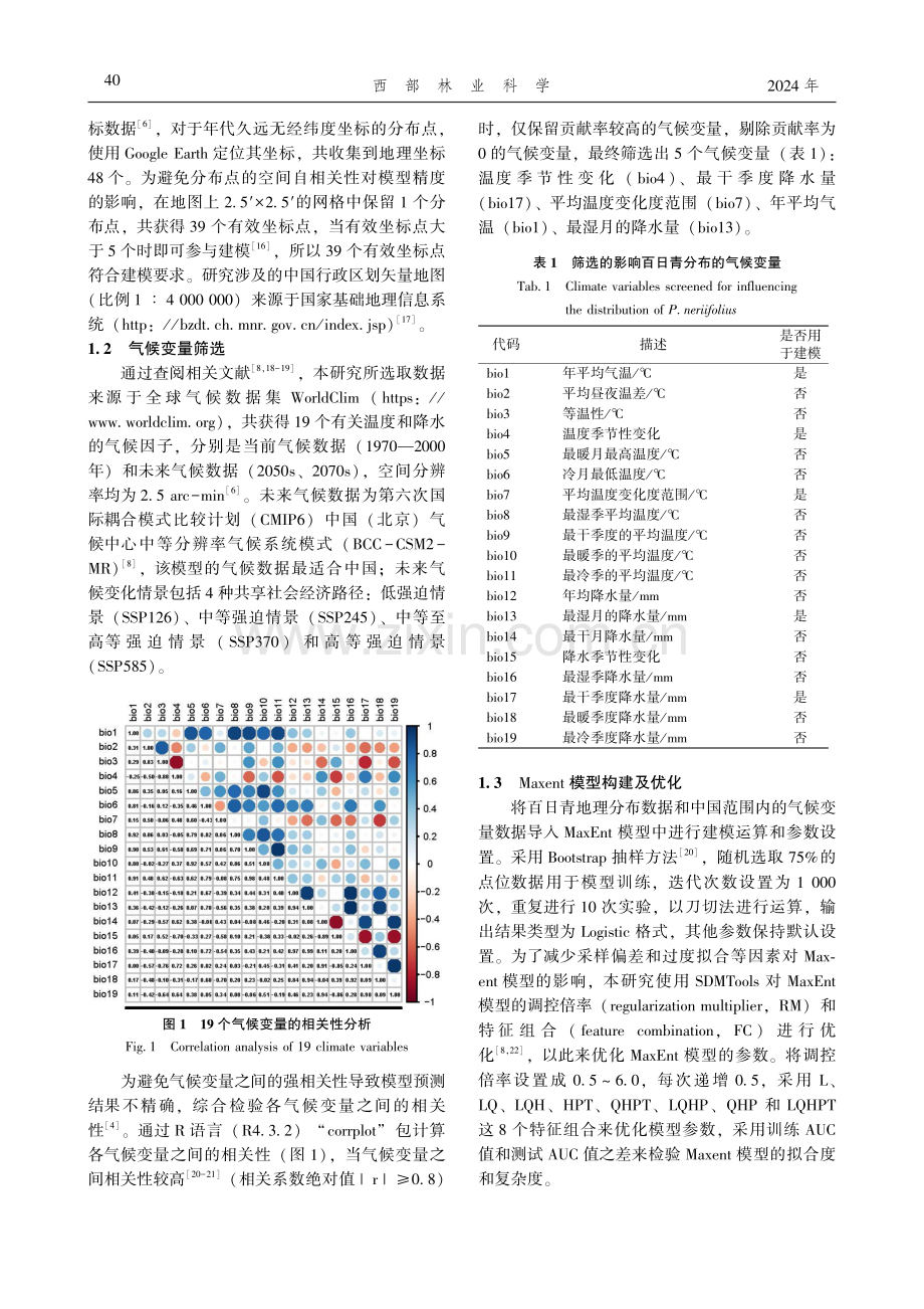 气候变化情景下百日青在中国的潜在适生区预测.pdf_第3页