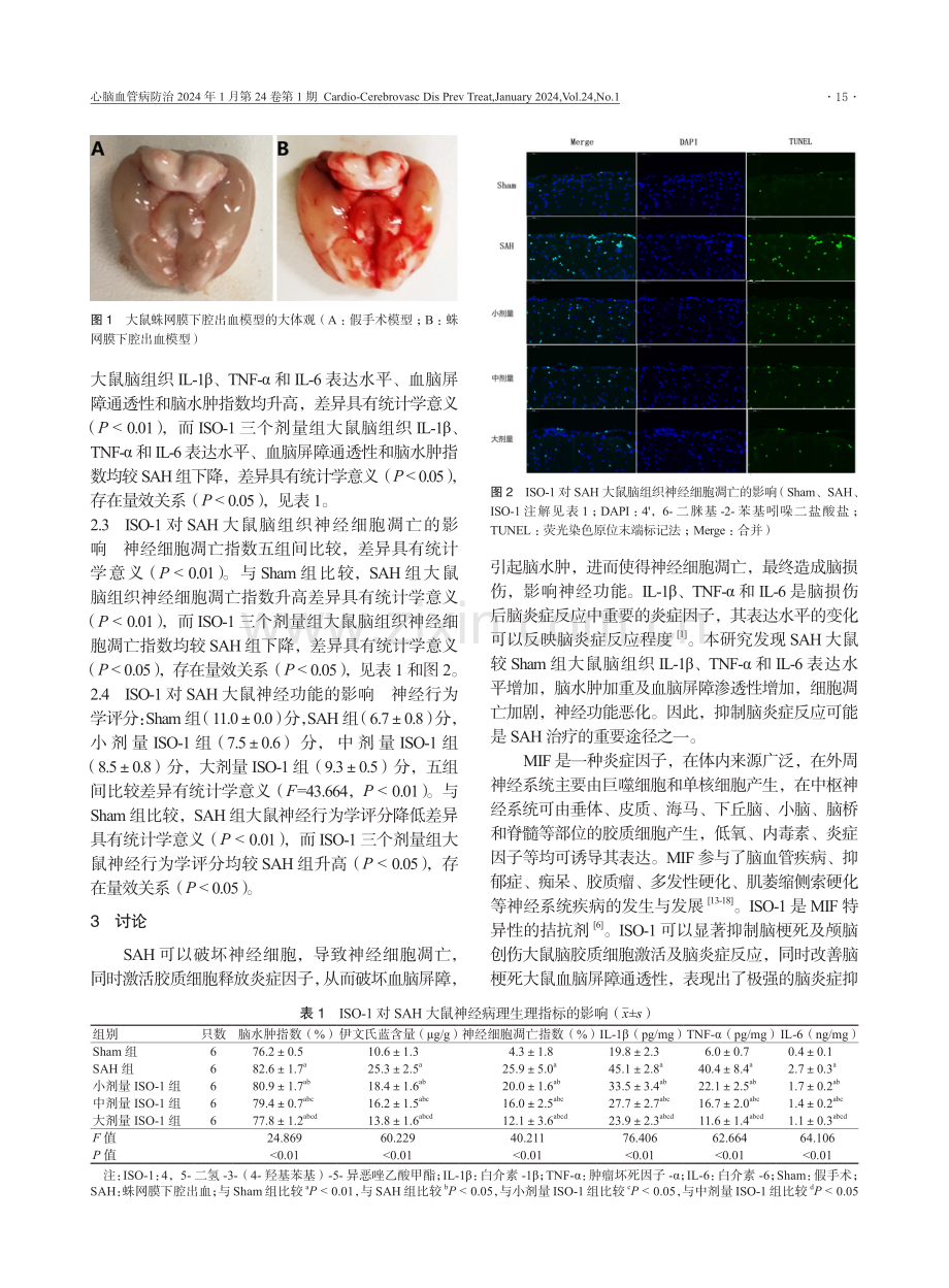 巨噬细胞移动抑制因子抑制剂对蛛网膜下腔出血大鼠脑损伤的保护作用.pdf_第3页