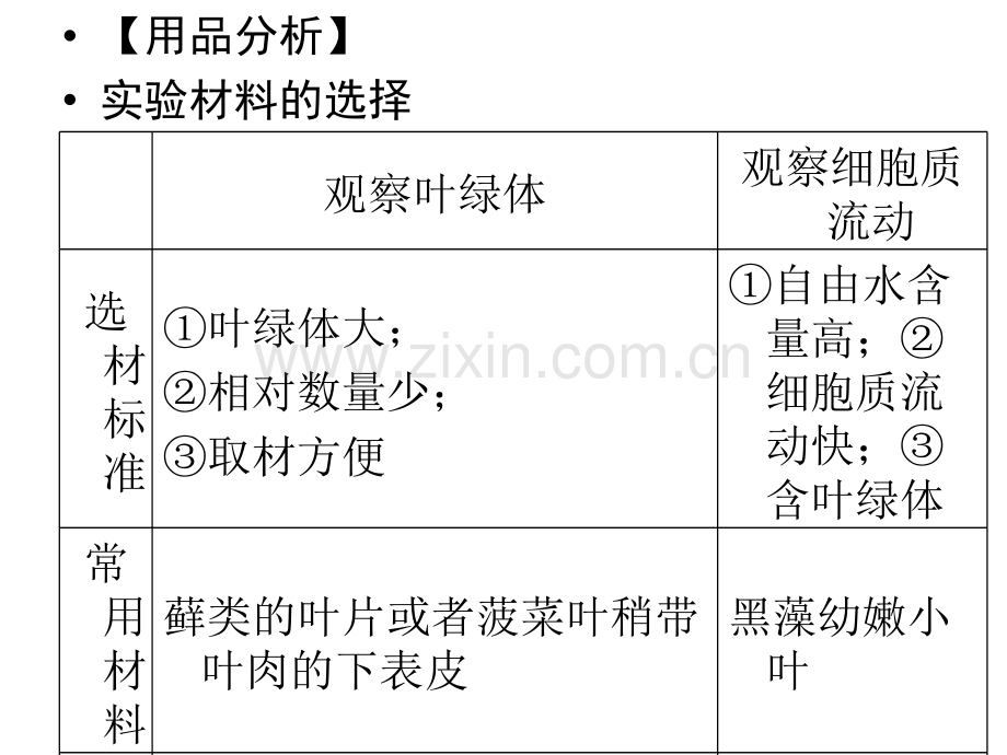 河北省衡水生物一轮复习细胞肌细胞工程-实验二用高倍显微镜观察叶绿体和细胞质流动.pptx_第3页