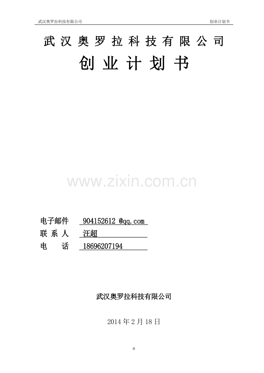 奥罗拉公司二维、三维动画设计制作创业计划书大学论文.doc_第1页