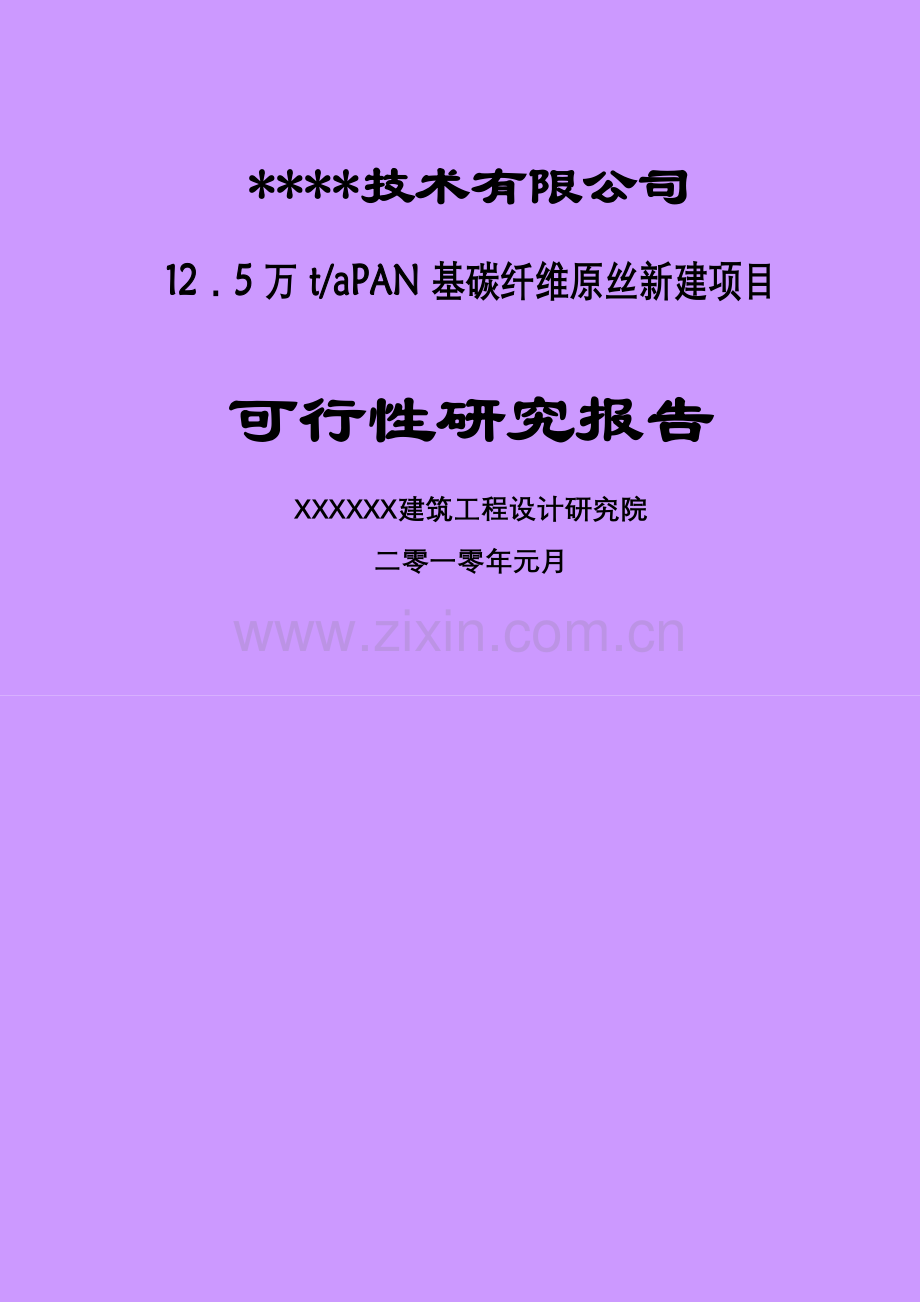 年产12.5万吨pan基碳纤维原丝建设项目申请建设可研报告.doc_第1页