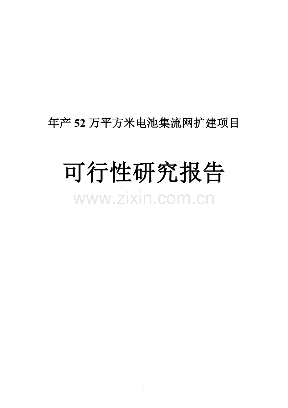 年产52万平方米电池集流网扩建项目申请建设可研报告.doc_第1页