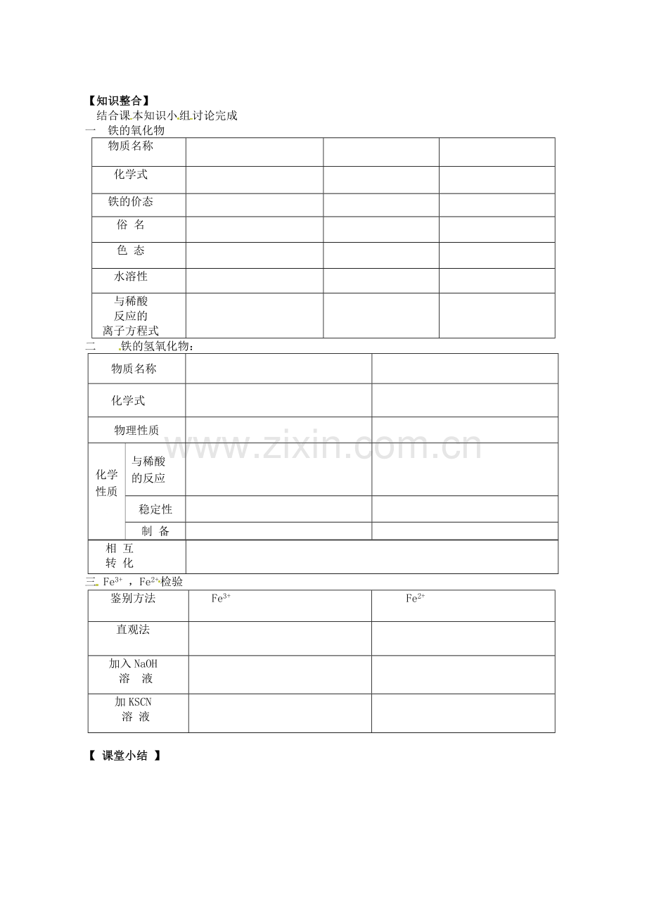 甘肃省兰州新区舟曲中学2014高中化学-铁的重要化合物导学案-新人教版必修1.doc_第2页