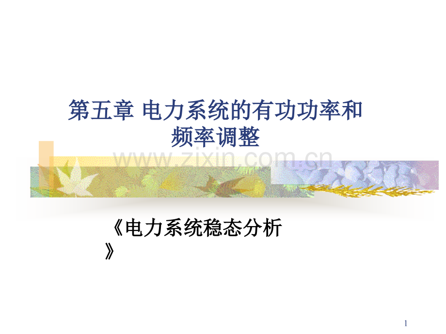 稳态电力系统的有功功率和频率调整.pptx_第1页