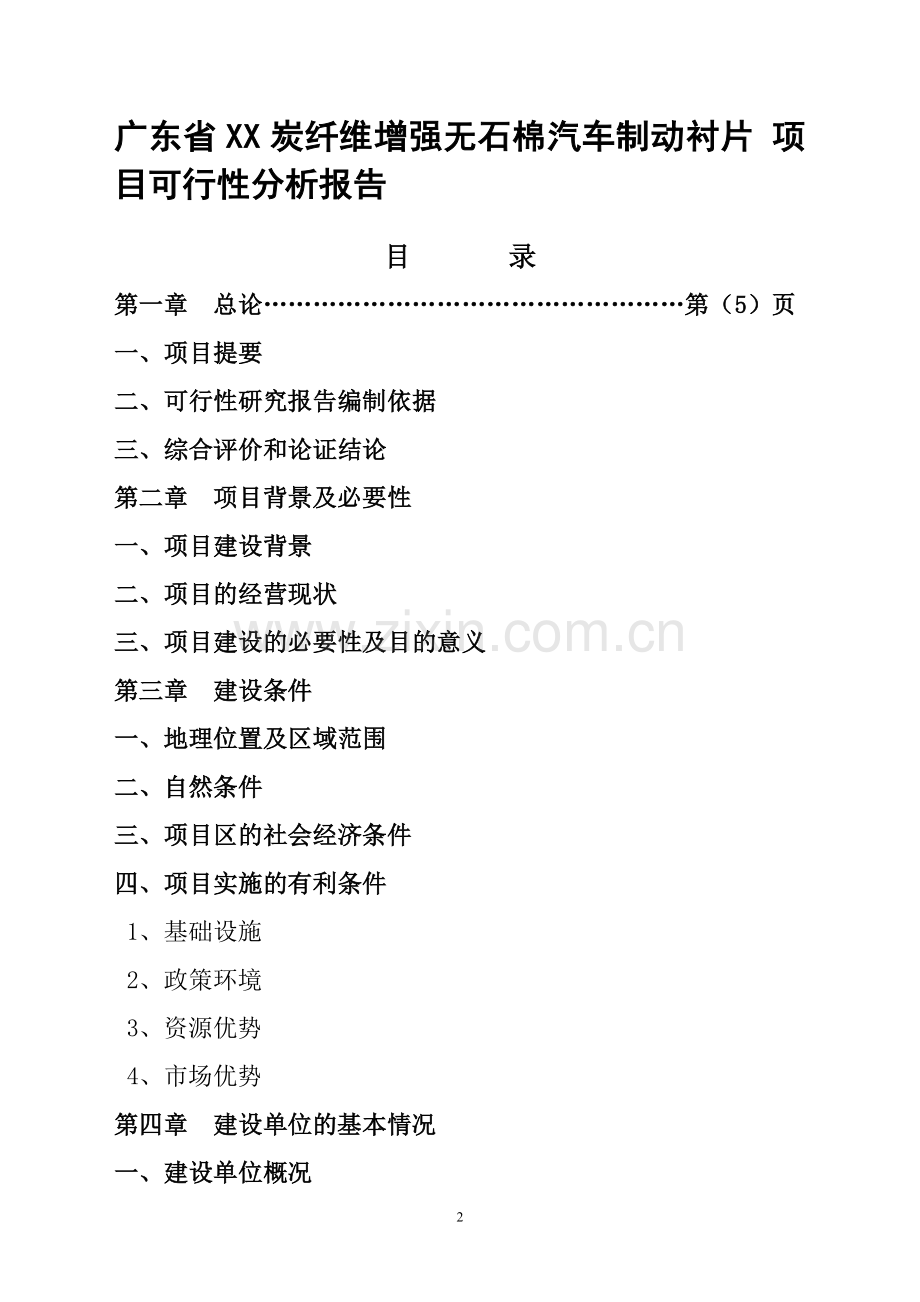 五菱集团刹车衬片项目立项可行性分析分析报告-毕业论文.doc_第2页